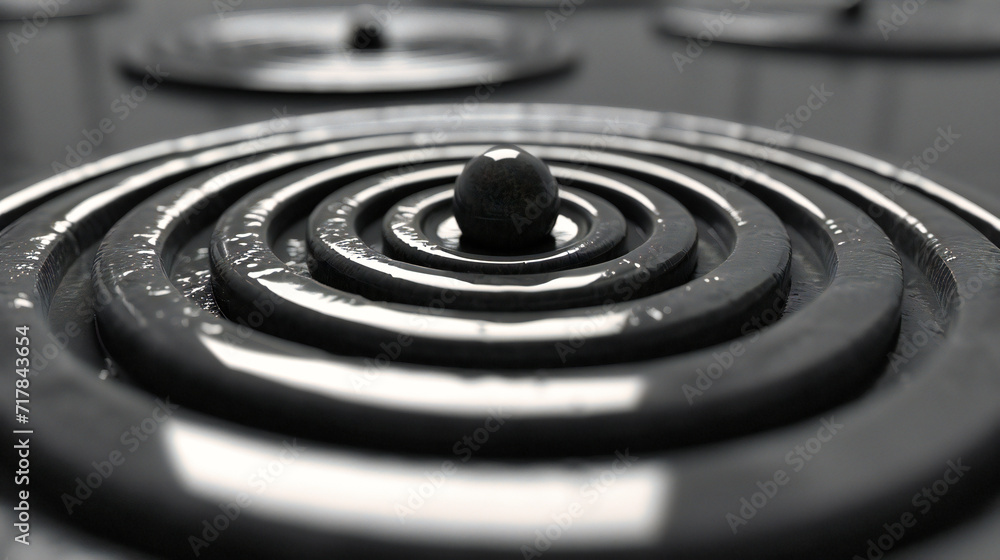 Abstract Black and White Circular Pattern Background, Artistic Geometric Concept with Concentric Shapes, Modern Design with Serenity and Concentration Abstract Black and White Circular Pattern Background, Artistic Geometric Concept with Concentric Shapes, Modern Design with Serenity and Concentration