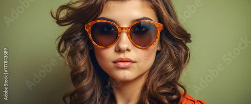 Illustration of a young teenage girl  sunglasses