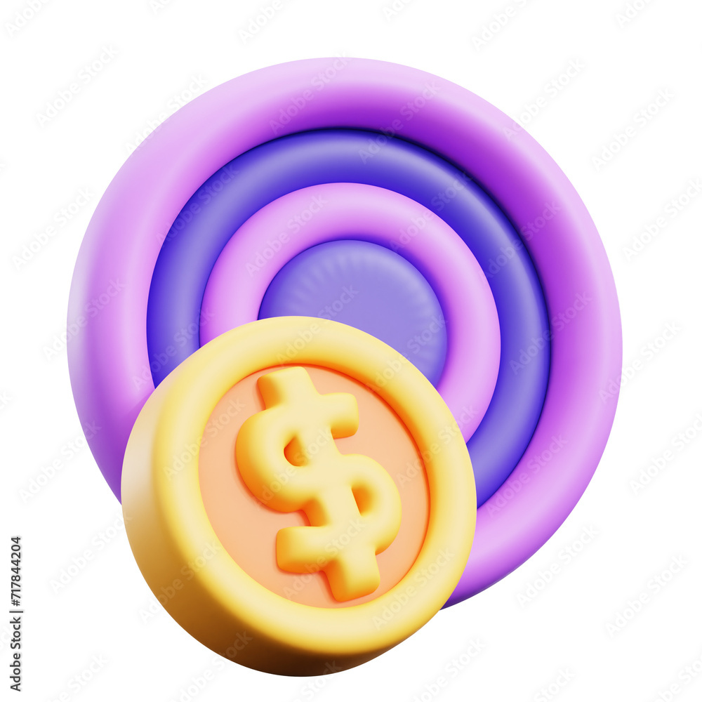 Obraz premium Financial Target 3D Icon