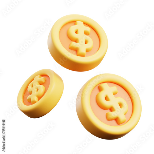 Flying Coin 3D Icon