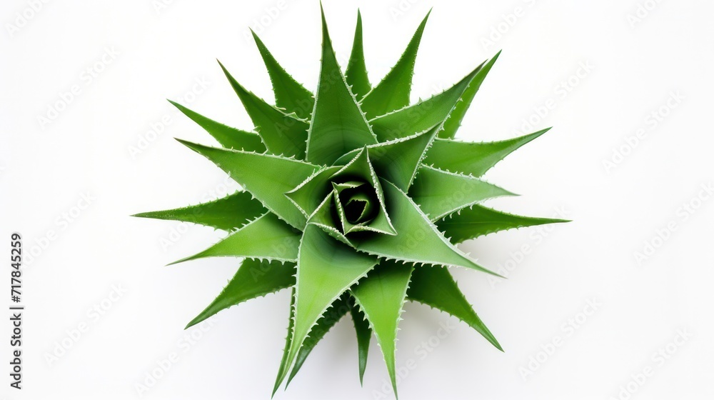 Fresh Aloe Vera Leaves for Natural Treatment on White Background Fresh Aloe Vera Leaves for Natural Treatment on White Background