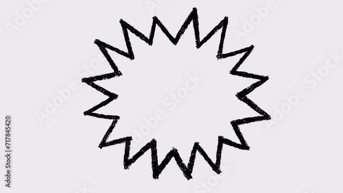 2d animation of appearance of hand-drawn speech bubble with boil effect. 4K video with alpha-channel.
