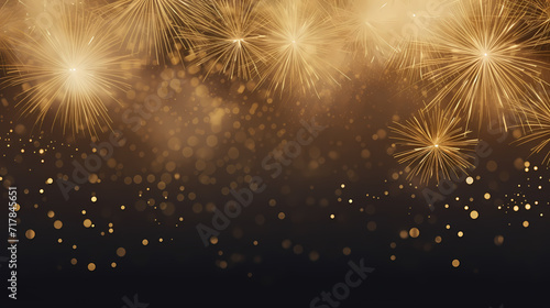 Happy New Year, burning fireworks with bokeh light background