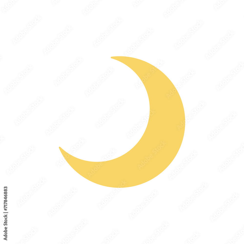 Moon icon vector. Half moon vector illustration. Logo illustration on white background. Flat design style for website, ui ux and mobile design Moon icon vector. Half moon vector illustration. Logo illustration on white background. Flat design style for website, ui ux and mobile design