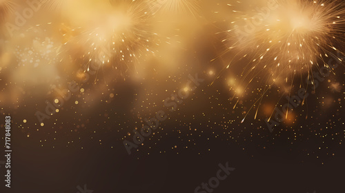 Happy New Year, burning fireworks with bokeh light background