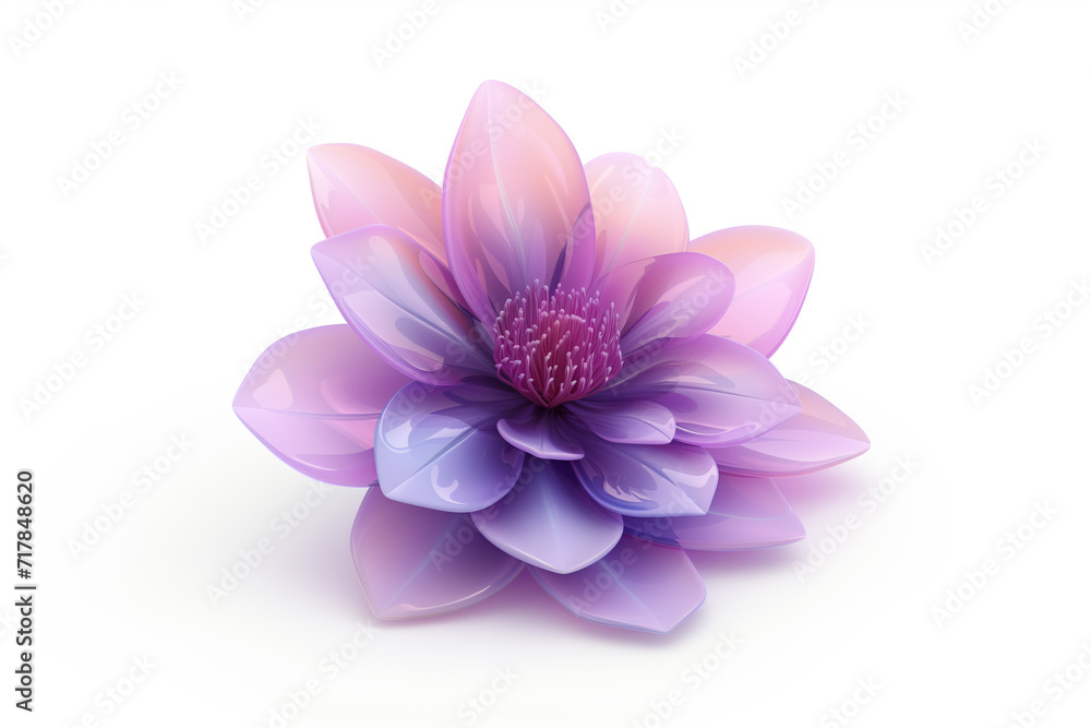 3D Flower Icon on White Background