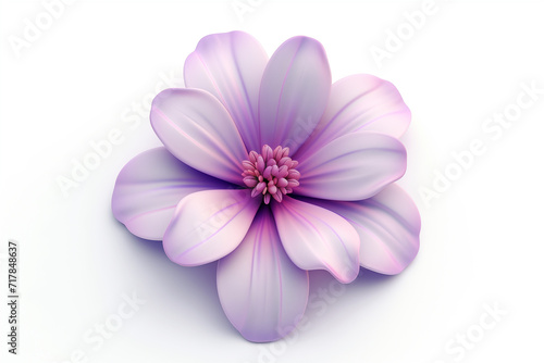 3D Flower Icon on White Background