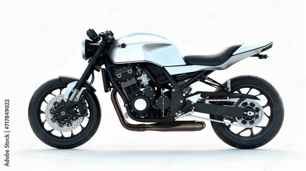 Modern road motorcycle isolated white background