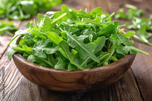 Arugula isolated kitchen table professional advertising food photography