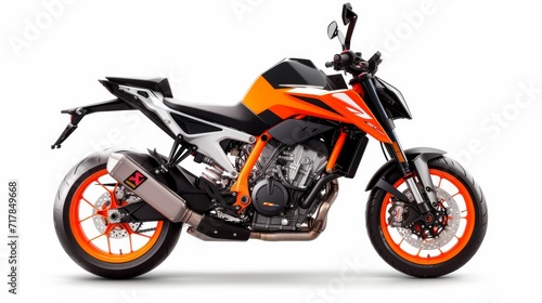 Modern Ktm 890 Duke motorcycles Aprilia on white background