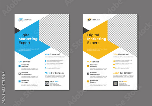 Vector digital marketing agency and corporate business flyer template 