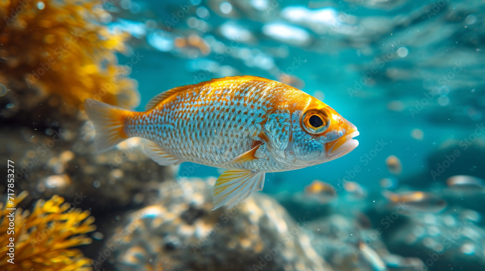 Fish swimming in very clear water Fish swimming in very clear water