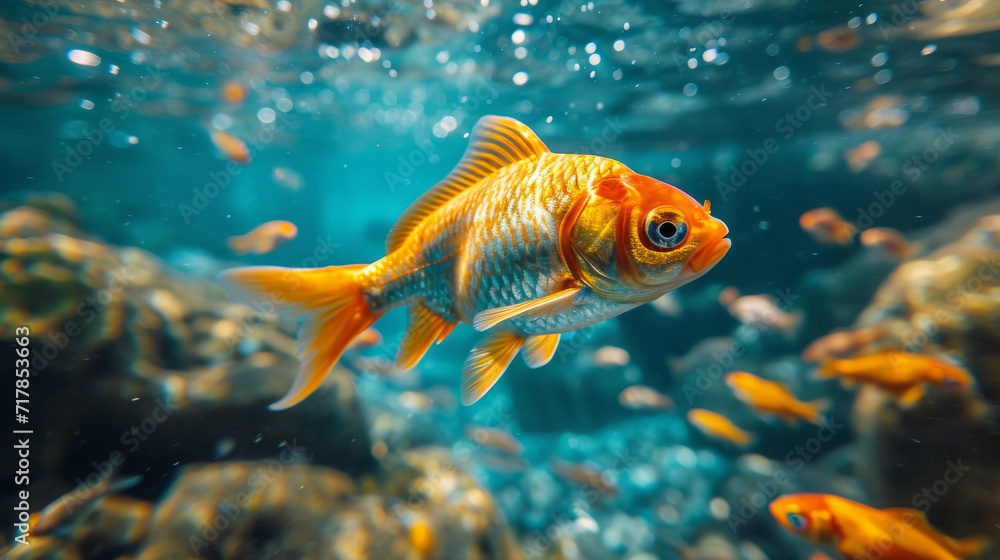Fish swimming in a ocean, Fish in the sea with clear water Fish swimming in a ocean, Fish in the sea with clear water