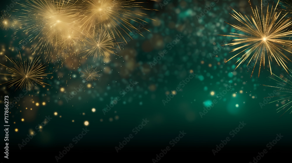 Fototapeta premium Beautiful creative holiday background. Fireworks and sparkles