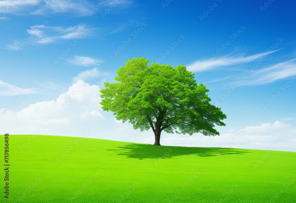 Background green horizon with tree Background green horizon with tree