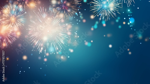 Beautiful creative holiday background. Fireworks and sparkles