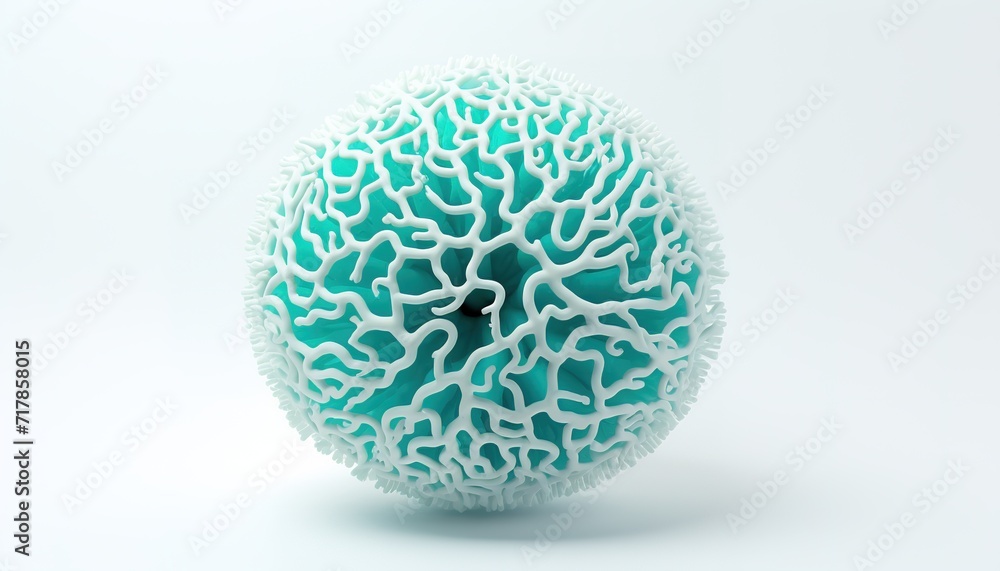 coral sphere on white background, coral reef, water green, sea foam coral sphere on white background, coral reef, water green, sea foam