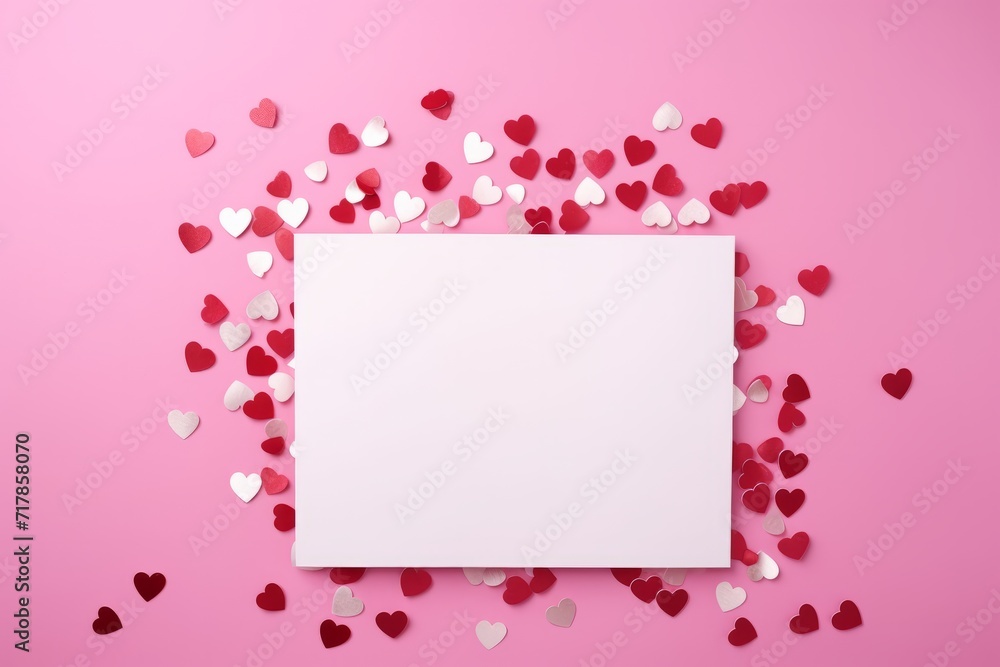 White card on a pink background with white and red hearts around. Celebrating wedding, anniversary or birthday concept with copy space, flatlay layout
White card on a pink background with white and red hearts around. Celebrating wedding, anniversary or birthday concept with copy space, flatlay layout
