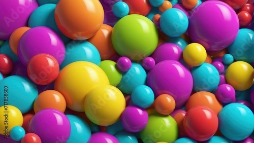 illustration of abstract futuristic dense multicolored blobs.  generative, AI. © Oleks Stock