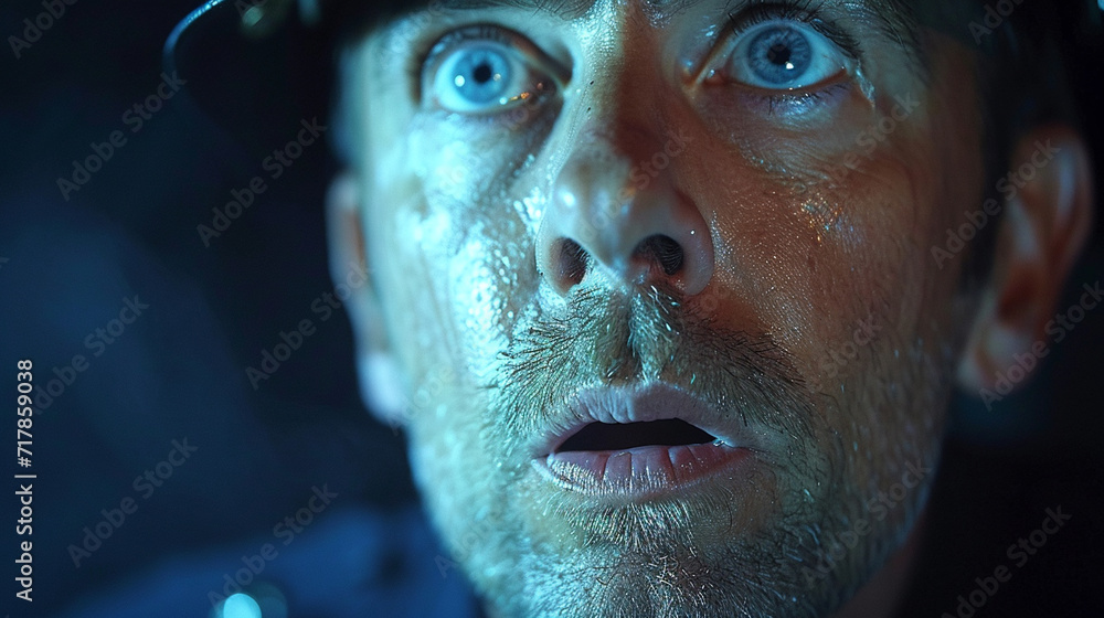 Portrait of a policeman with a scared face Portrait of a policeman with a scared face