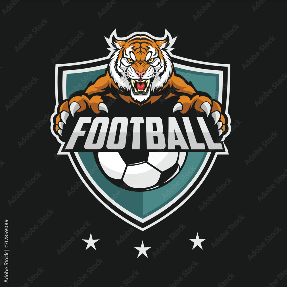 football club logo vector art illustration tiger club design