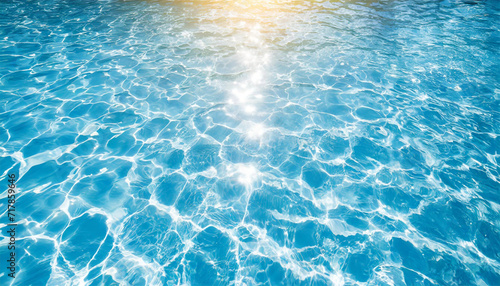 Water surface with bright sun light reflections, water in swimming pool background, closeup