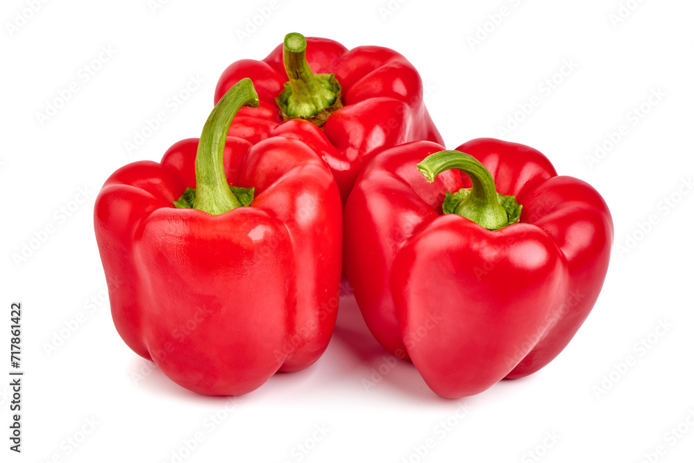 Red ripe bell pepper, isolated on white background. Red ripe bell pepper, isolated on white background.