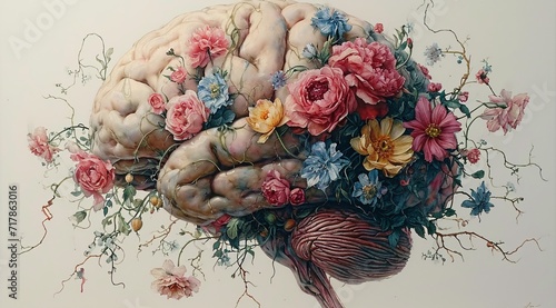 Flower Power: A Fresh Look at the Human Brain Generative AI photo