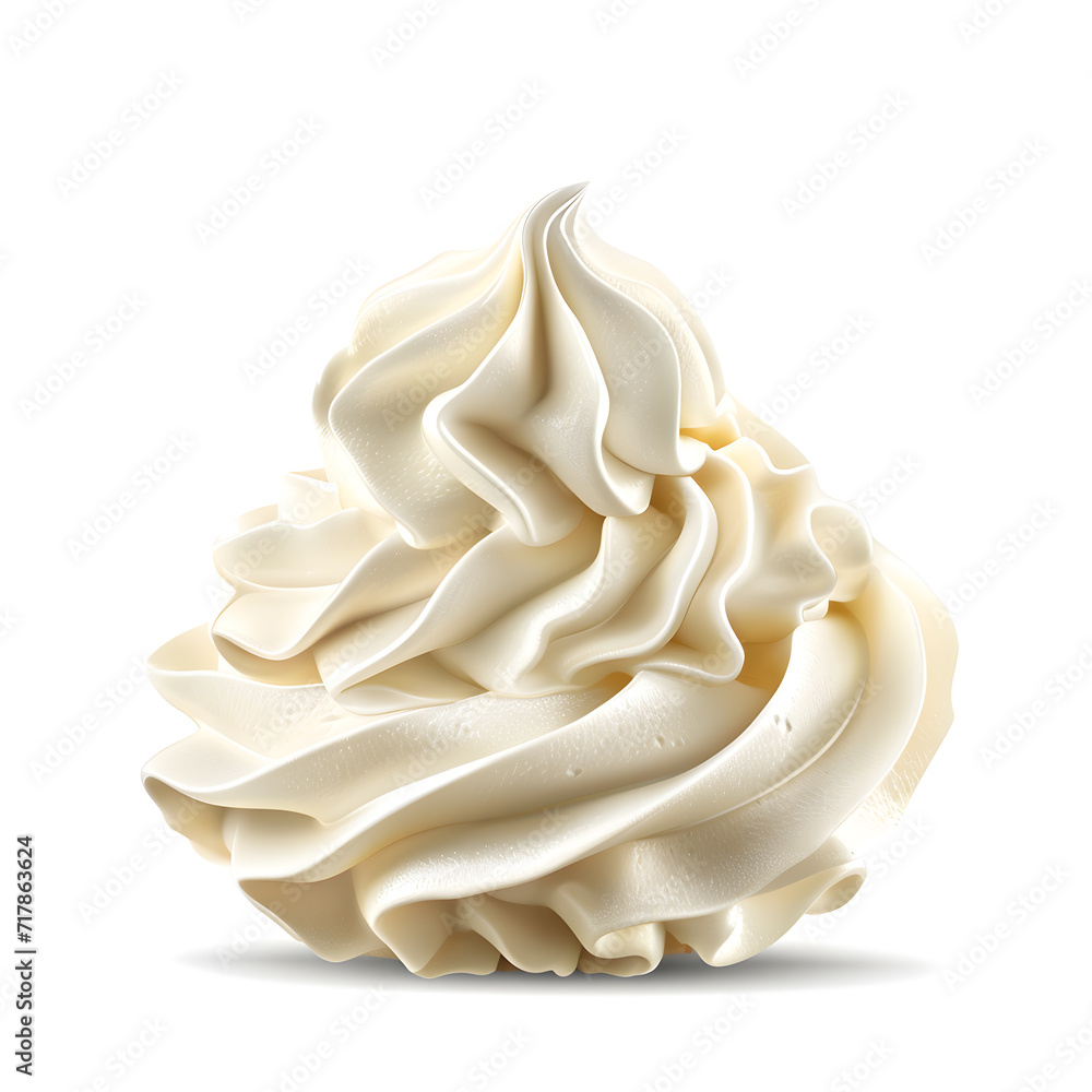 Whipped white cream isolated on white background Whipped white cream isolated on white background