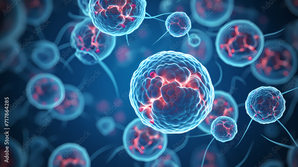 Virus cells abstract science concept, medical research background Virus cells abstract science concept, medical research background