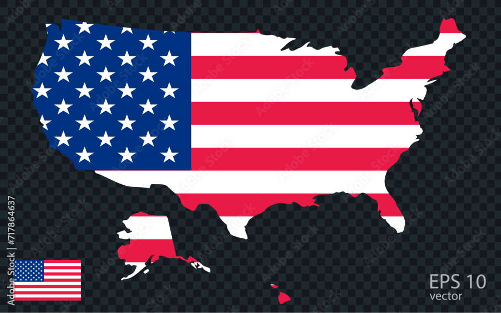 Vector map of USA. Vector design isolated on grey background.
Vector map of USA. Vector design isolated on grey background.