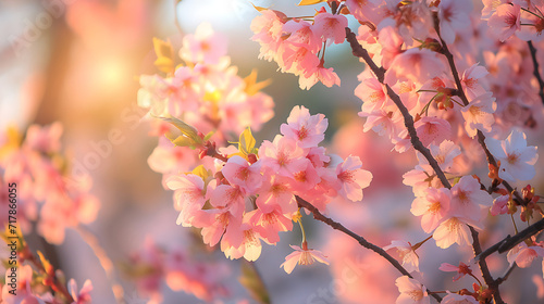 Of Sakura blossoms in Maruyama Park, Kyoto, Japan. Generative AI illustration  photo