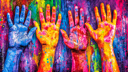 Colorful Hand Painting: Celebrating Creativity and Cultural Festivals with Vibrant Colors