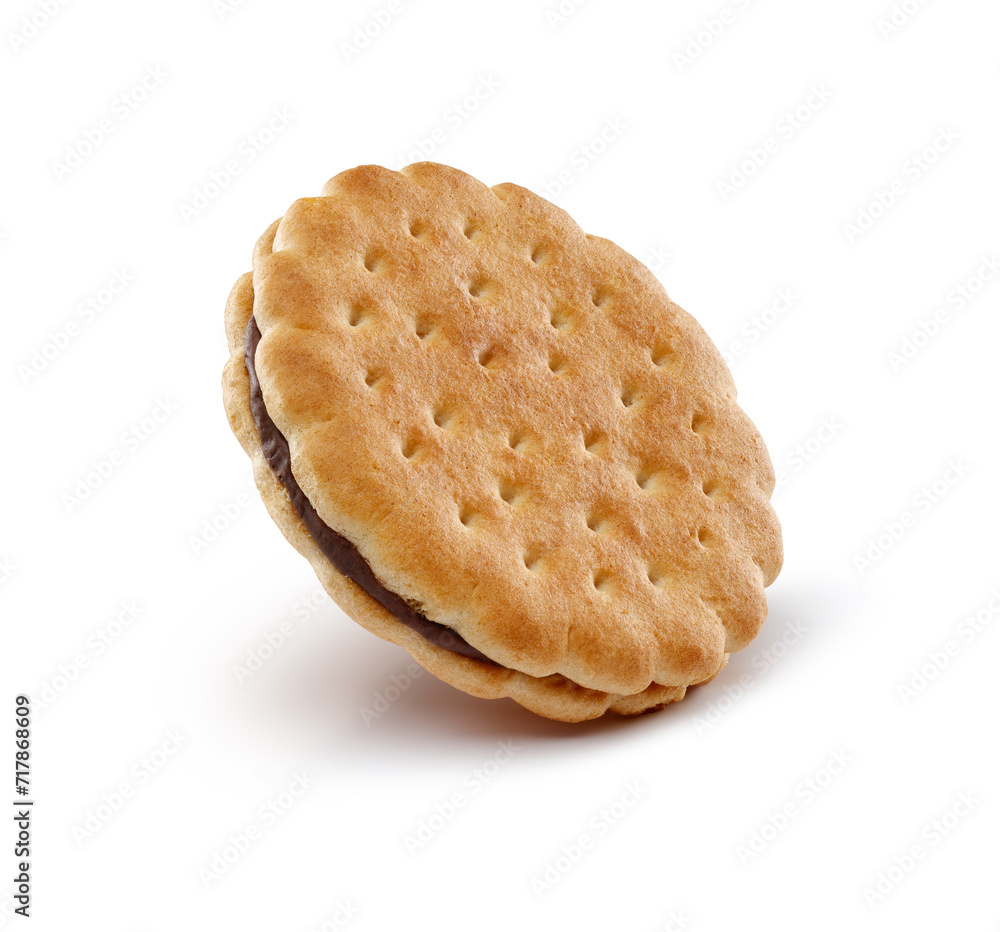 sandwich biscuit with chocolate cream isolated on white background sandwich biscuit with chocolate cream isolated on white background