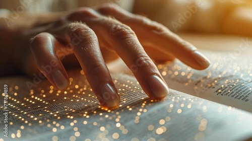 Illuminated Hand on a Book: A Glowing Reading Experience Generative AI