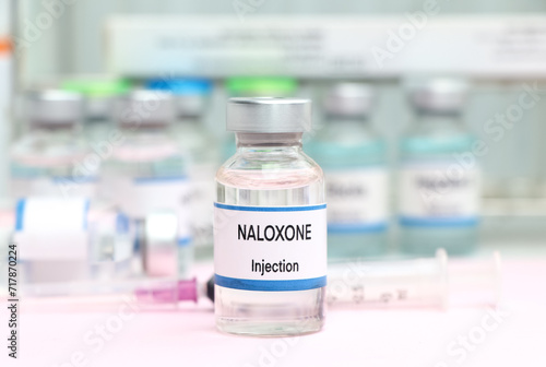 NALOXONE in a vial, Chemicals used in medicine