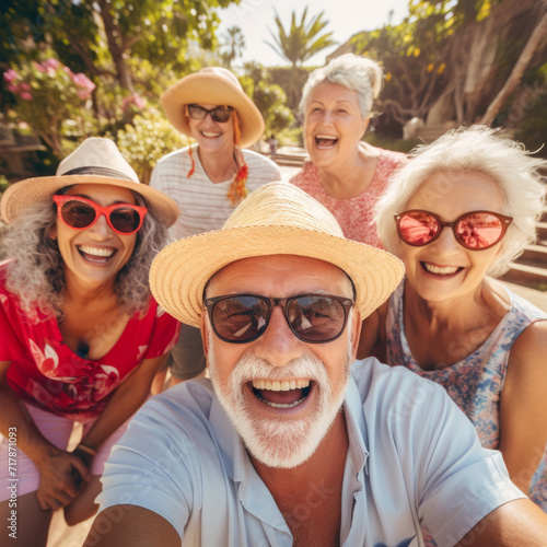 Senior Squad Soaking Up Summer Sun: A Selfie of Happiness