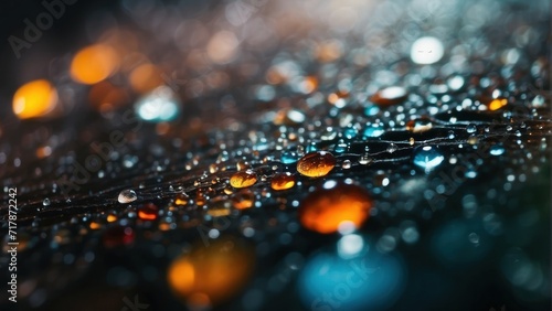 Water droplets on glass with a blurred background. generative, AI.
