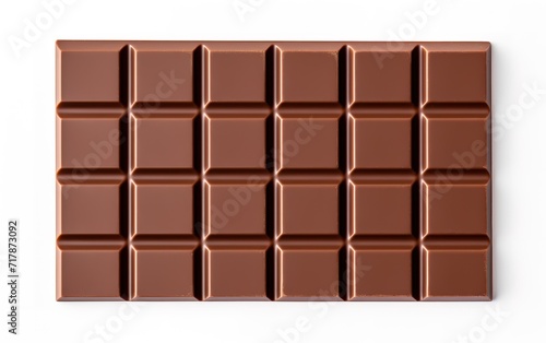 Sweet square chocolate bar isolated on white background.