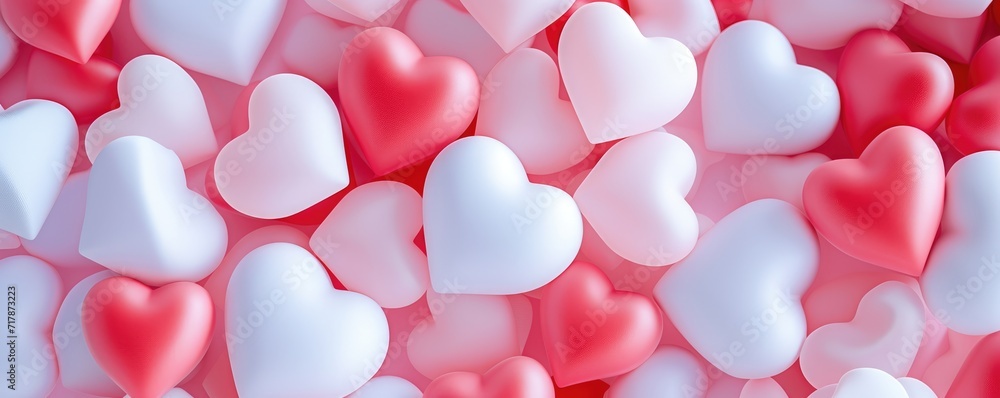 Valentine's Day, A soft pastel pink background serves as a canvas to a whimsical array of floating hearts in various shades of pink and red, conveying a playful and loving atmosphere synonymous Valentine's Day, A soft pastel pink background serves as a canvas to a whimsical array of floating hearts in various shades of pink and red, conveying a playful and loving atmosphere synonymous