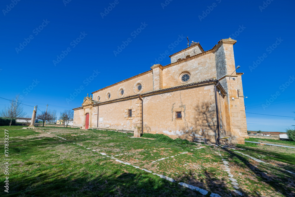 Church in Campo de San Pedro on a sunny day. Segovia. Spain. Europe.