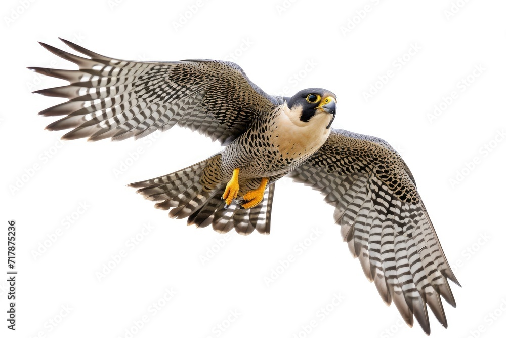 Obraz premium Peregrine falcon bird on white background