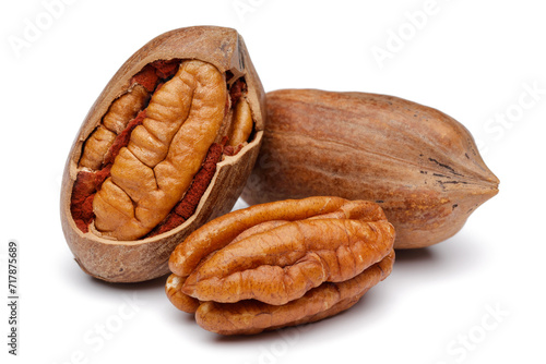 Pecan nut isolated on white background
