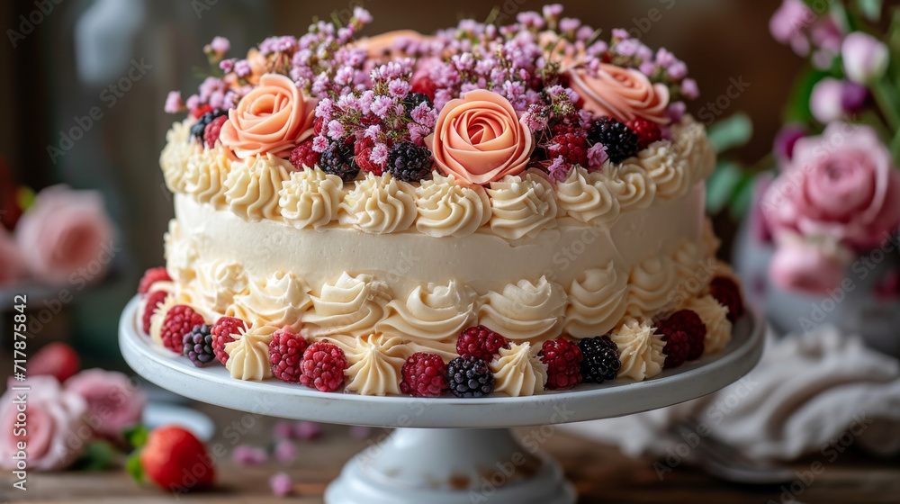 freshly baked cake well decorated product photo freshly baked cake well decorated product photo