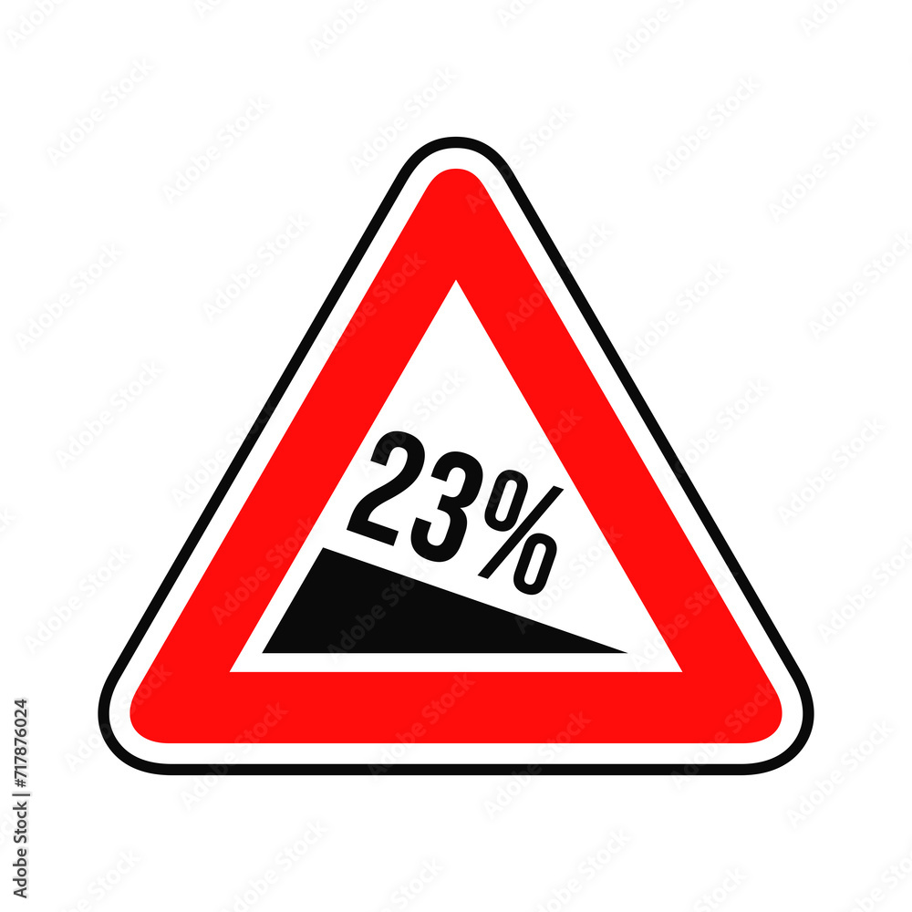 Steep descent road sign graphic design Steep descent road sign graphic design