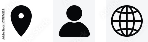 Person icon symbol, internet, location icon 