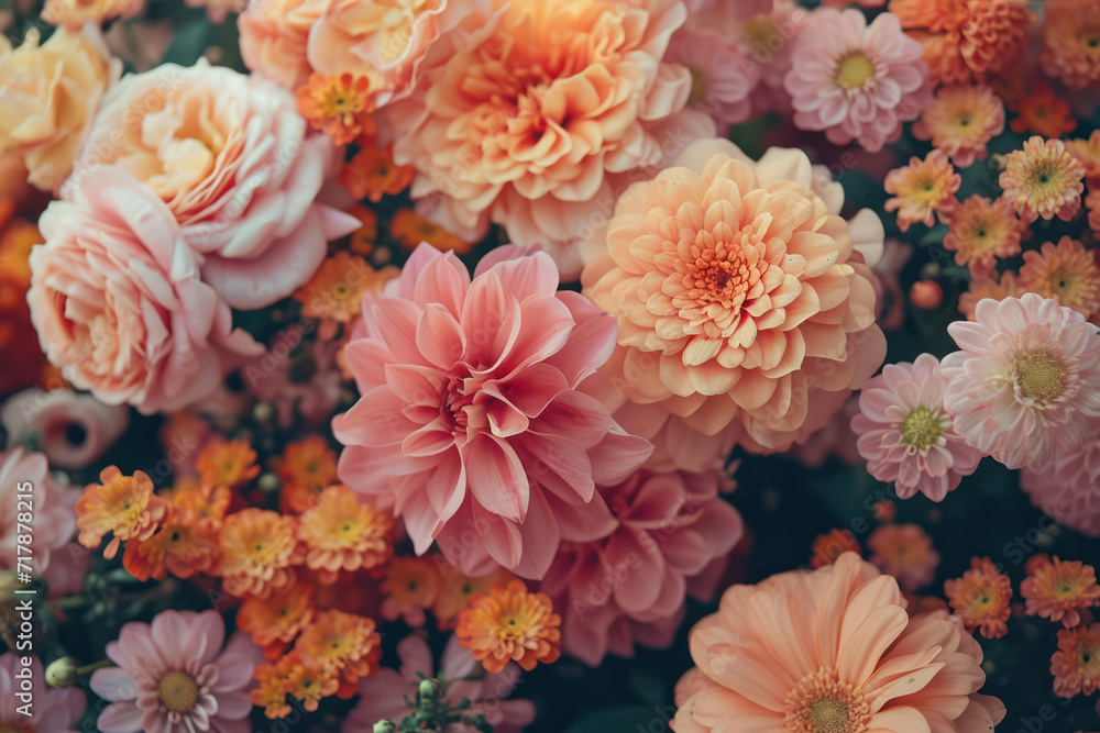 Burst of Floral Beauty: Vibrant Blossoms in a Romantic Bouquet, Nature's Colorful Symphony on a Fresh Summer Background Burst of Floral Beauty: Vibrant Blossoms in a Romantic Bouquet, Nature's Colorful Symphony on a Fresh Summer Background