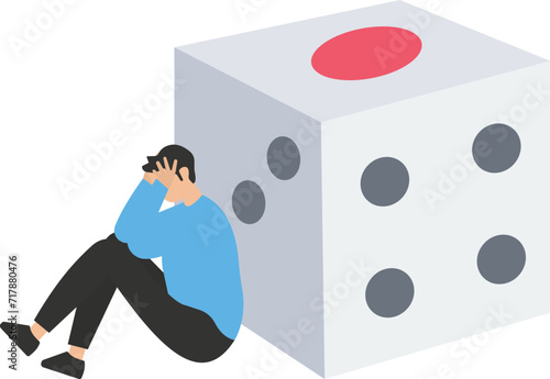 Regret on business mistake, frustration or depressed, stupidity or foolish losing all money, stressed and anxiety on failure concept


