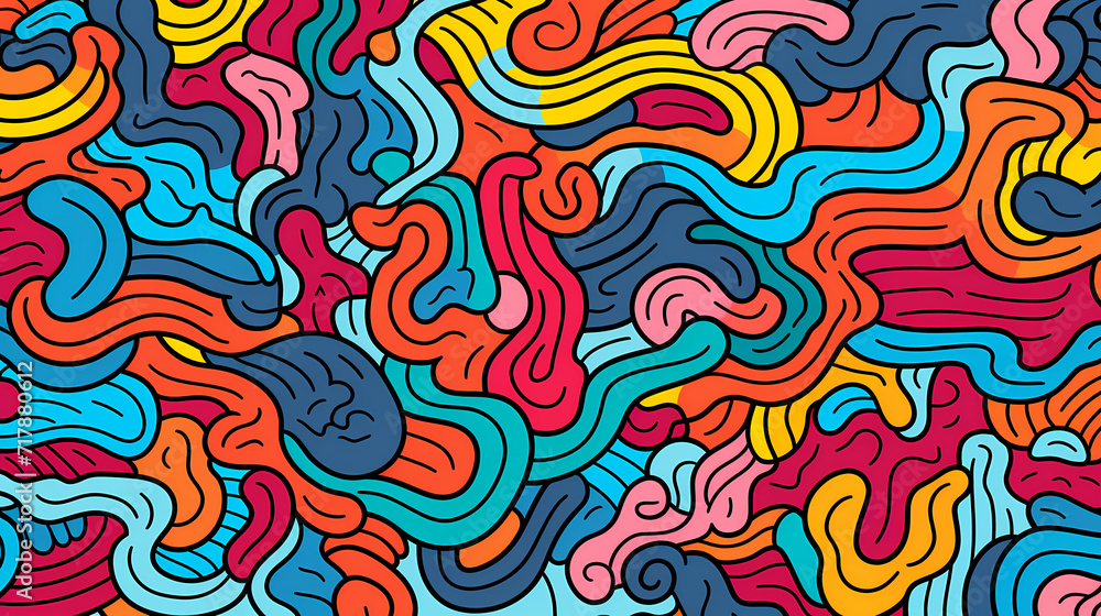 Obraz premium Abstract seamless doodle background, artistic backdrop