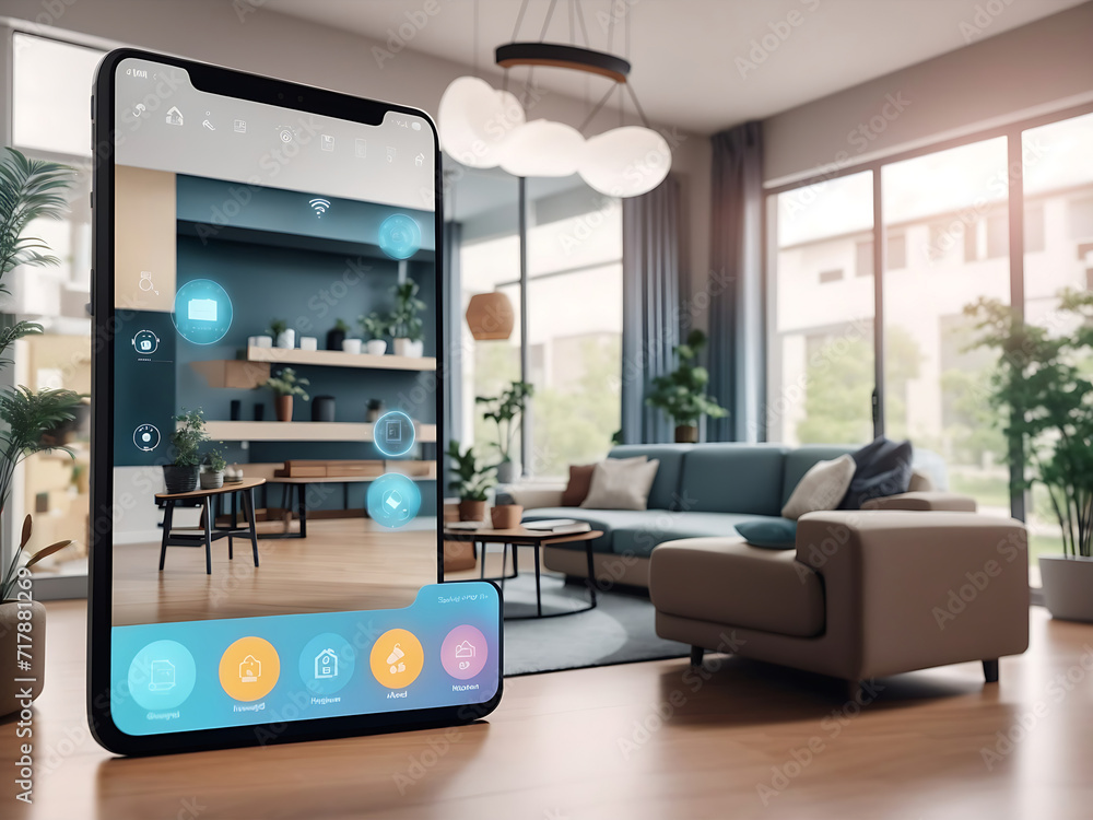 Smart home interface design with augmented reality of iot object interior design,